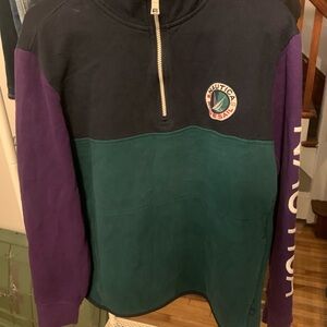 Vintage Nautica purple and Green colour lock Logo Sweater